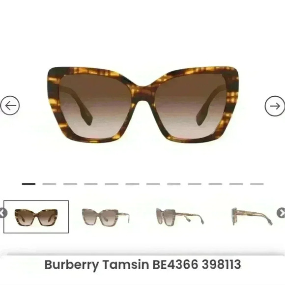Burberry Tamzin 4363 Top Check Striped  Brown Gradient Sunglasses - New - Picture 2 of 9